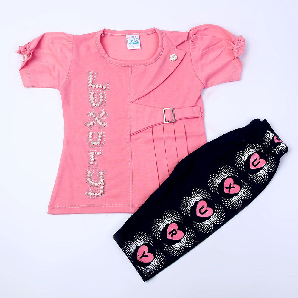 Girls Half Sleeves Suits - Pink, Girls Suits, Chase Value, Chase Value