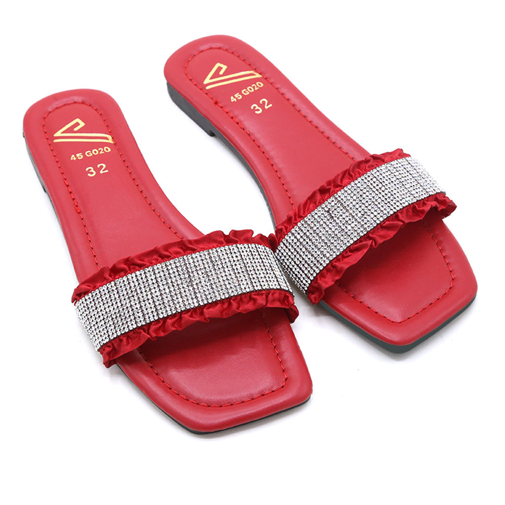 Girls Slipper - Red, Girls Slippers, Chase Value, Chase Value