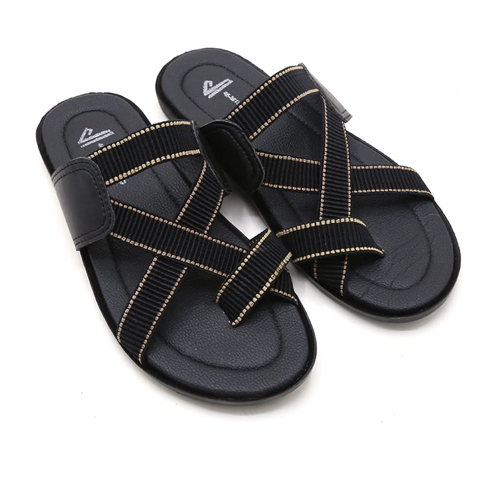 Men's Slipper - Black, Men's Slippers, Chase Value, Chase Value