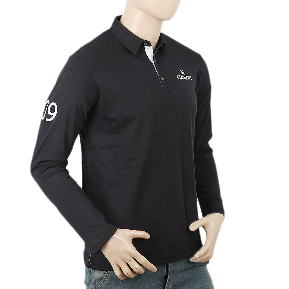 Men's Eminent Full Sleeves Polo T-Shirt - Black, Men, T-Shirts And Polos, Eminent, Chase Value