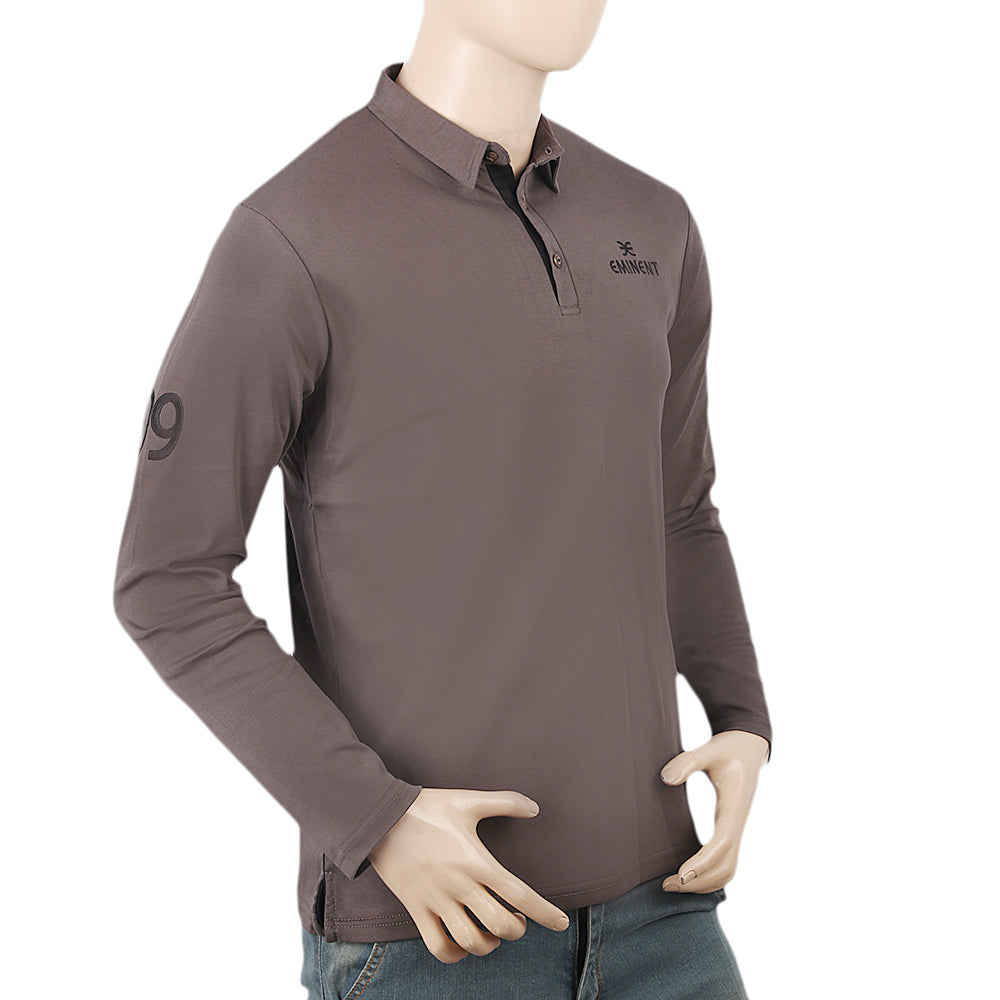 Men's Eminent Full Sleeves Polo T-Shirt - Grey, Men, T-Shirts And Polos, Eminent, Chase Value