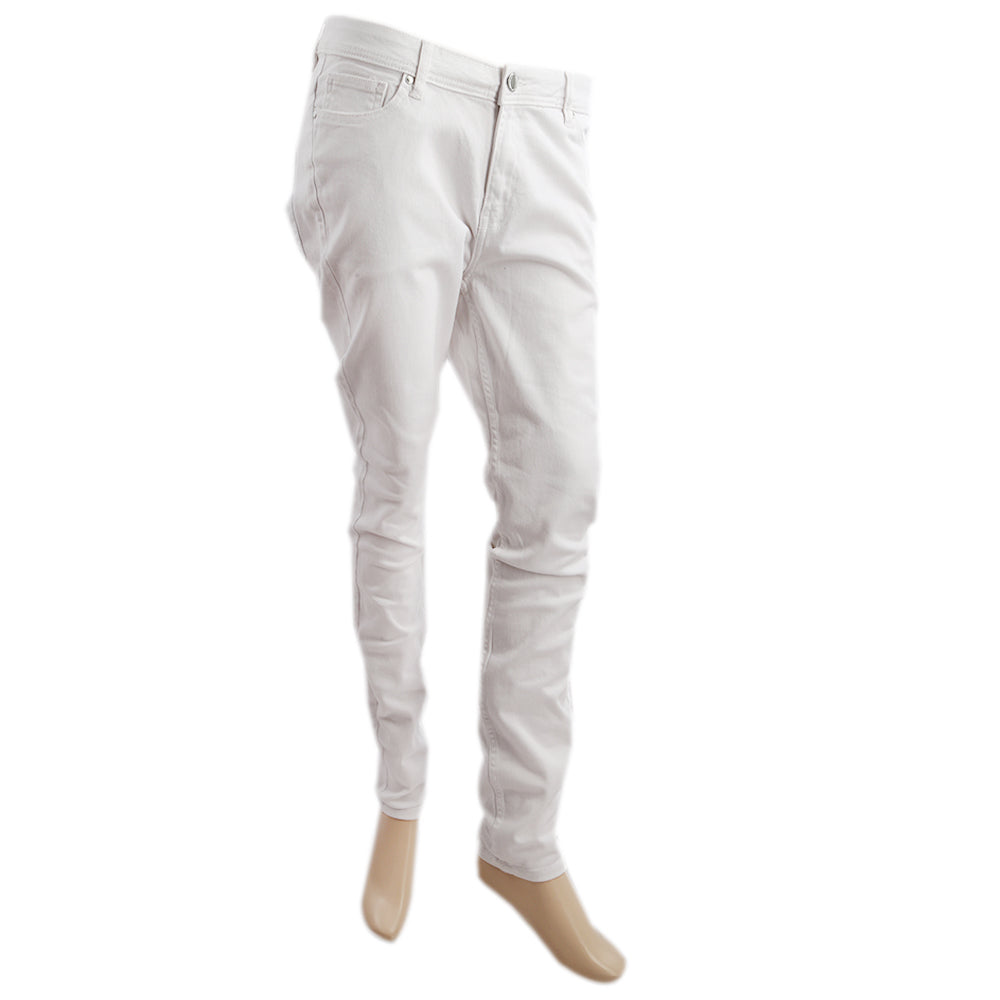 Women's Denim Pant - White, Women Pants & Tights, Chase Value, Chase Value