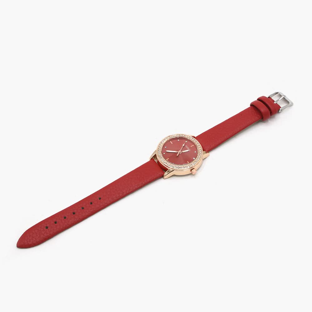 Women's Stylish Belt Watch - Red, Women Watches, Chase Value, Chase Value