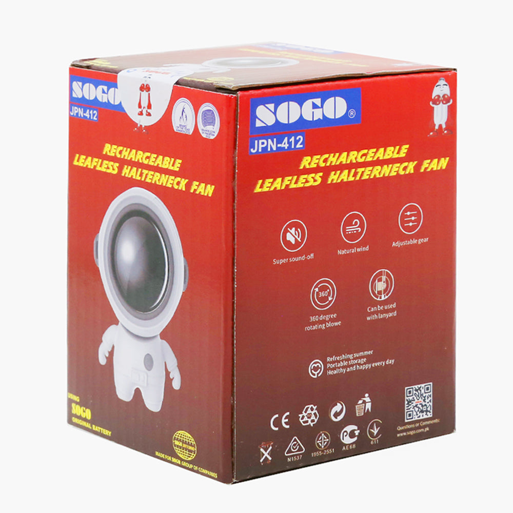 Sogo Rechargeable Leafless Halterneck Fan JPN-412, Rechargeable Fan, Sogo, Chase Value