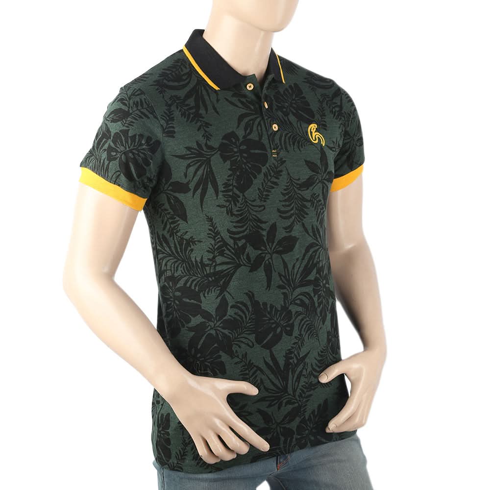 Men's Half Sleeves Polo T-Shirt - Green, Men, T-Shirts And Polos, Chase Value, Chase Value