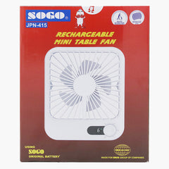 Sogo Rechargeable Mini Table Fan JPN-415