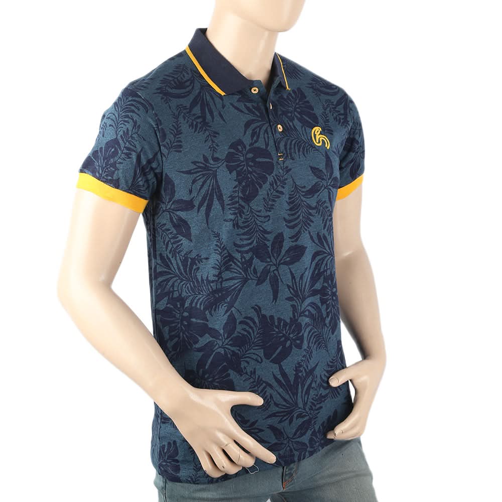 Men's Half Sleeves Polo T-Shirt - Steel Blue, Men, T-Shirts And Polos, Chase Value, Chase Value