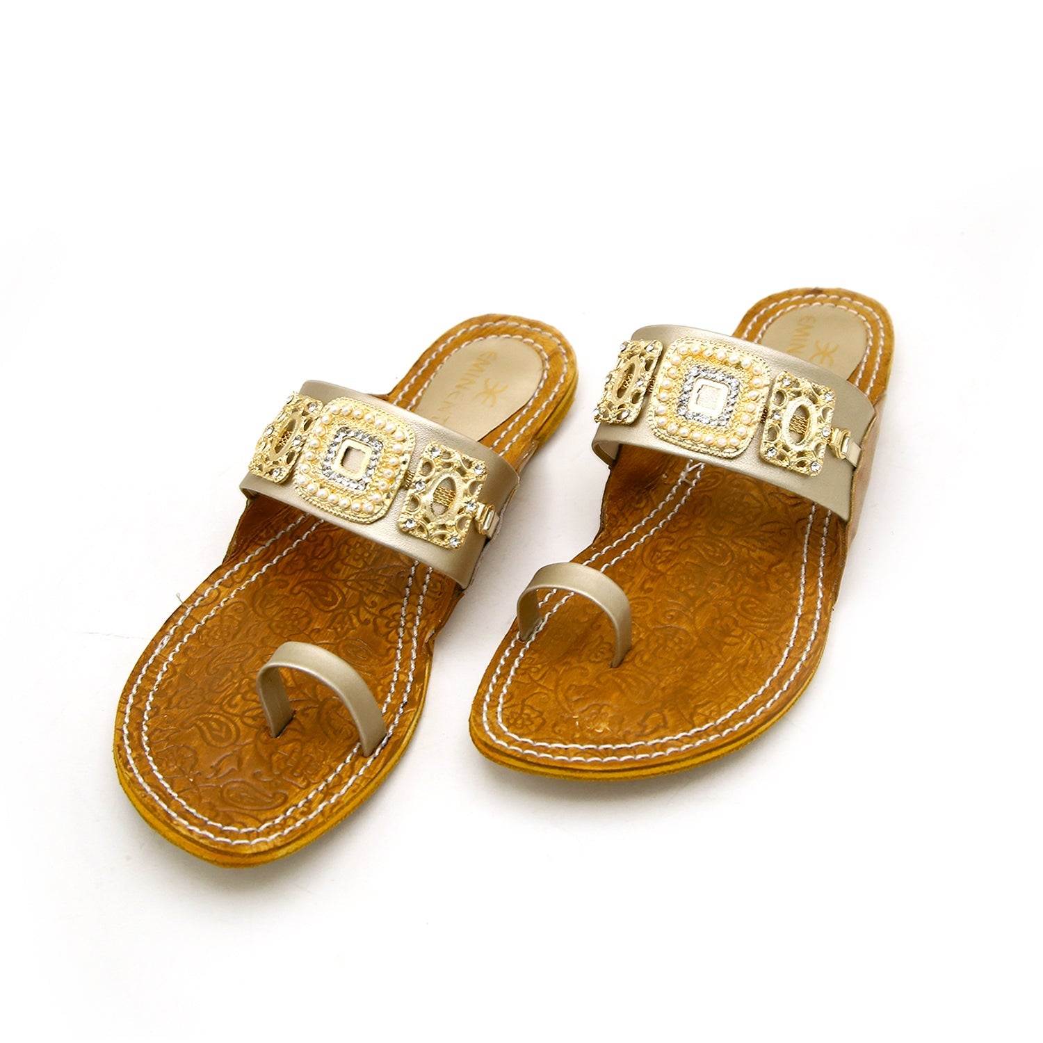 Eminent Women's Leather Kolhapuri - Golden, Women Slippers, Eminent, Chase Value