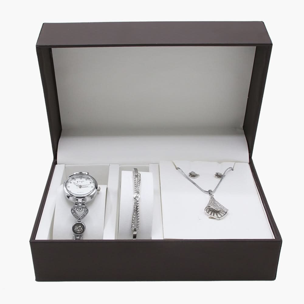 Women's Watch Bracelet Set 3in1 - Silver, Women Watches, Chase Value, Chase Value
