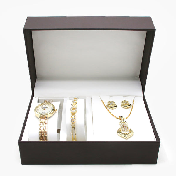 Women's Watch Bracelet Set 3in1 - Golden, Women Watches, Chase Value, Chase Value