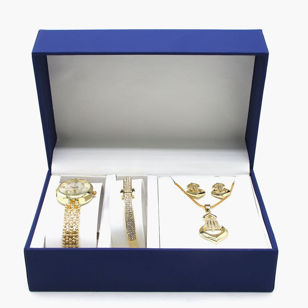 Women's Watch Bracelet Set 3in1 - Golden, Women Watches, Chase Value, Chase Value