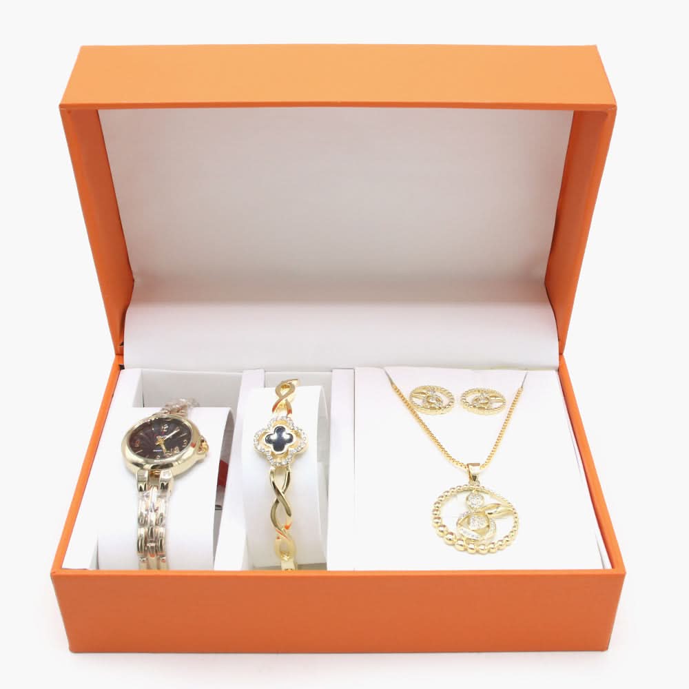 Women's Watch Bracelet Set 3in1 - Golden, Women Watches, Chase Value, Chase Value