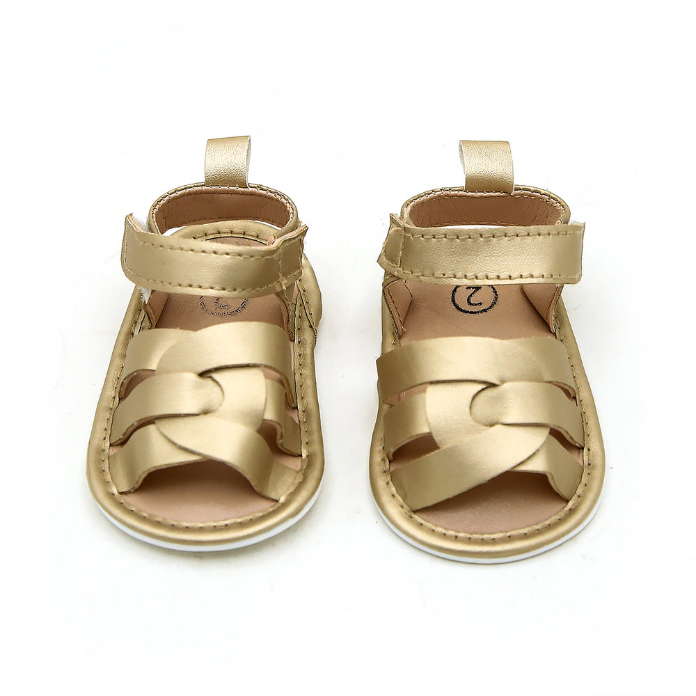Newborn Girls Sandal - Golden, Newborn Caps, Shoes & Socks, Chase Value, Chase Value