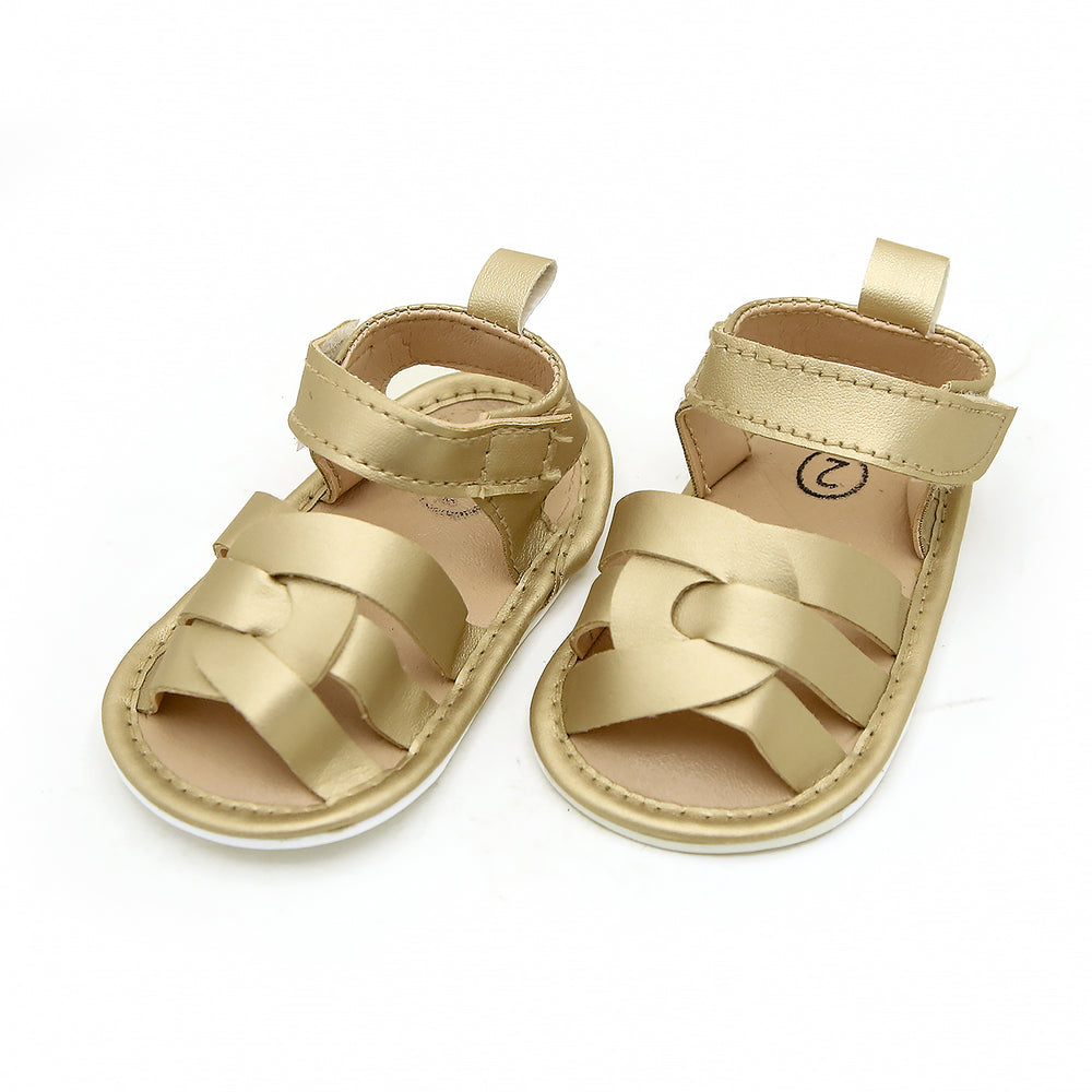 Newborn Girls Sandal - Golden, Newborn Caps, Shoes & Socks, Chase Value, Chase Value