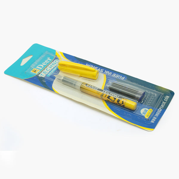 Deer Ink Pen With Cartridge - Yellow, Pencil Boxes & Stationery Sets, Deer, Chase Value