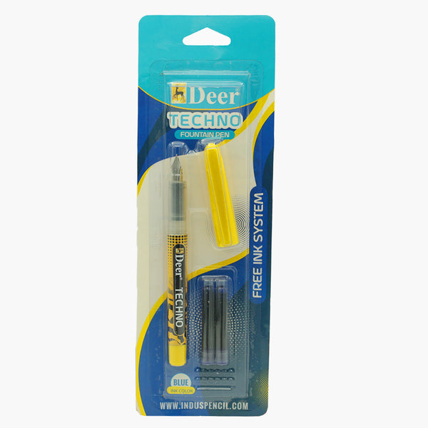 Deer Ink Pen With Cartridge - Yellow, Pencil Boxes & Stationery Sets, Deer, Chase Value