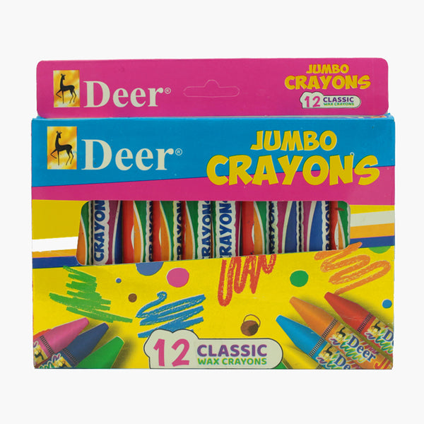 Deer Jumbo Crayons 12Pcs - Multi, Coloring Tools, Deer, Chase Value
