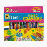Deer Jumbo Crayons Pack of 12 - Multi Color, Pencil Boxes & Stationery Sets, Deer, Chase Value
