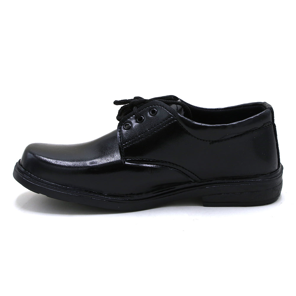 Boys School Laces Shoes - Black, Boys Formal Shoes, Chase Value, Chase Value