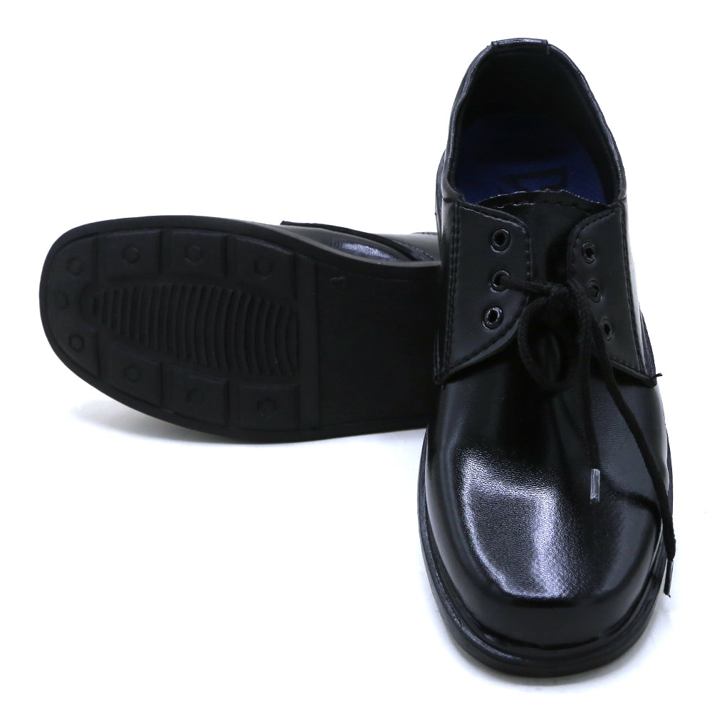 Boys School Laces Shoes - Black, Boys Formal Shoes, Chase Value, Chase Value