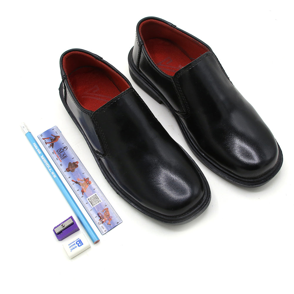 Boys School Plain Shoes - Black, Boys Formal Shoes, Chase Value, Chase Value