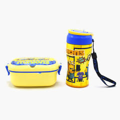Water Bottle With Lunch Box Pack of 2 - Yellow