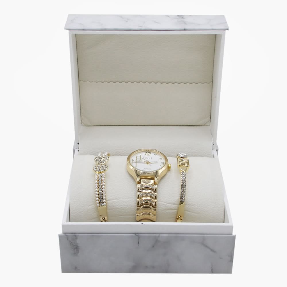 Women's Bracelet Set - Golden, Women Watches, Chase Value, Chase Value