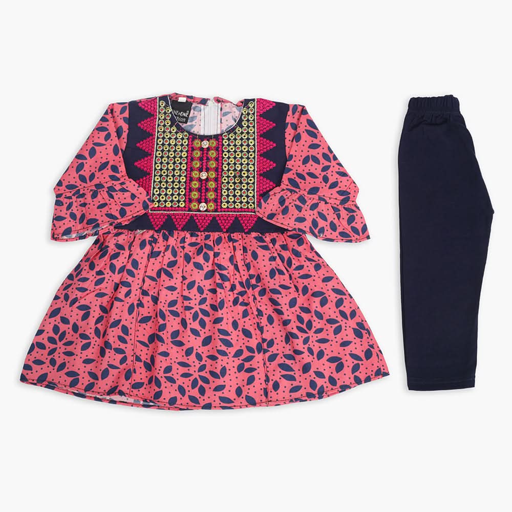 Girls Tights Suit - Peach, Girls Suits, Chase Value, Chase Value
