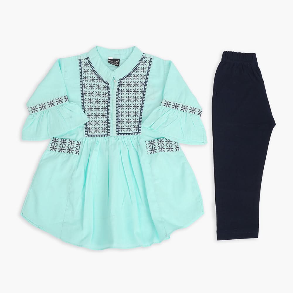 Girls Tights Suit - L-Blue, Girls Suits, Chase Value, Chase Value