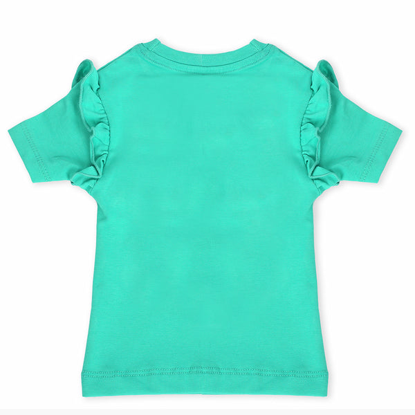 Eminent Newborn Girls Half Sleeves T-Shirt - Sea Green, Newborn Girls T-Shirts, Eminent, Chase Value