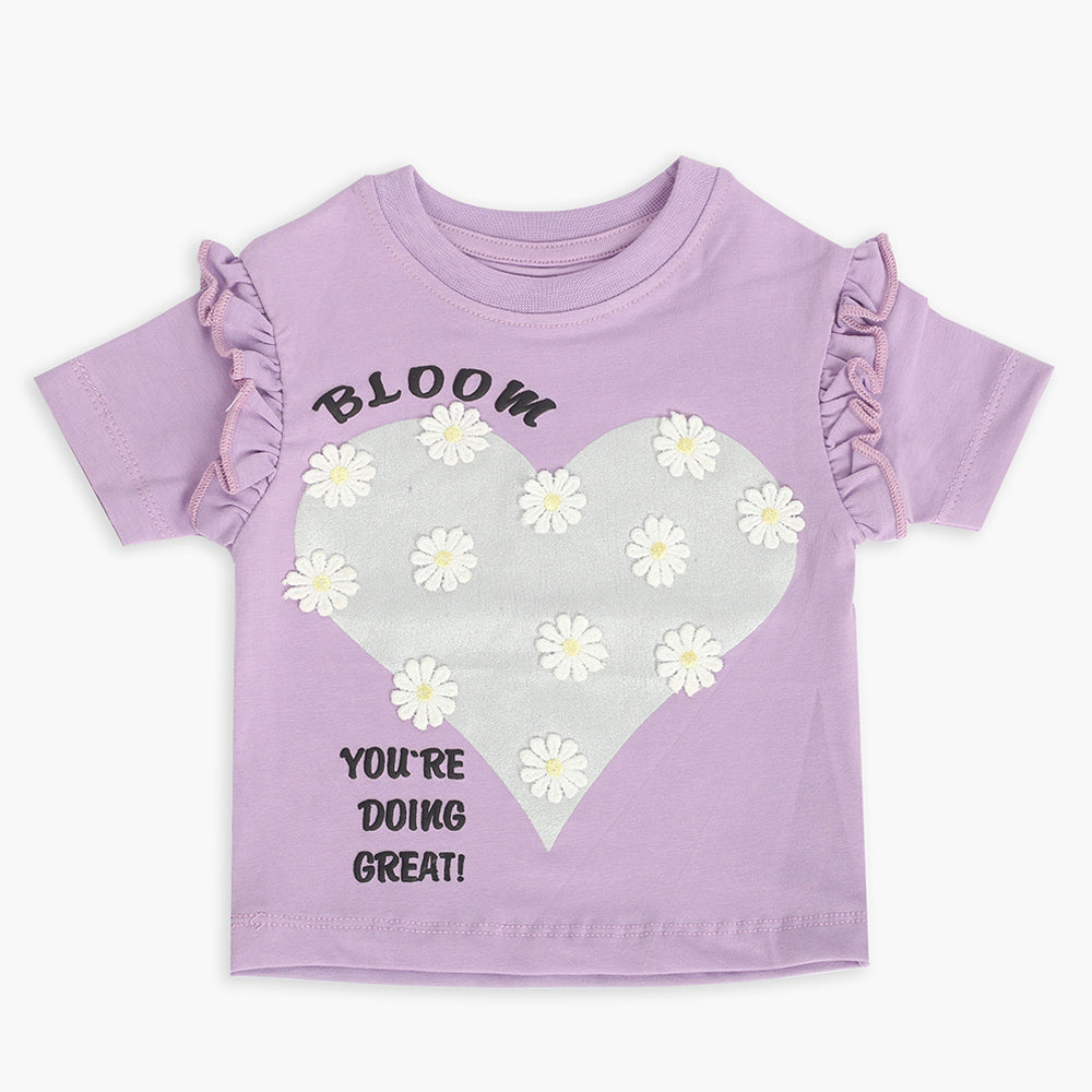 Eminent Newborn Girls Half Sleeves T-Shirt - Light Purple, Newborn Girls T-Shirts, Eminent, Chase Value