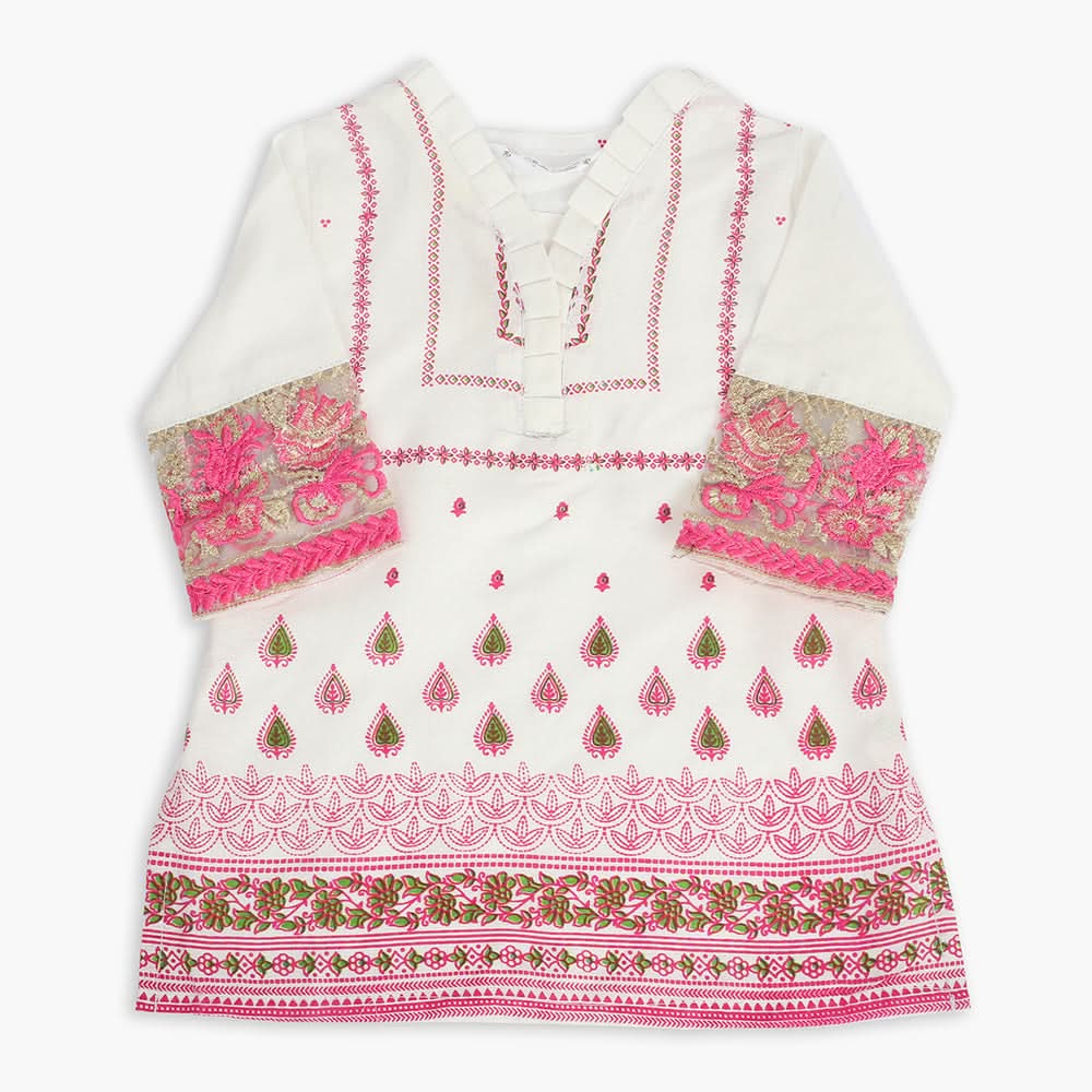 Girls Shalwar Suit - White, Girls Suits, Chase Value, Chase Value