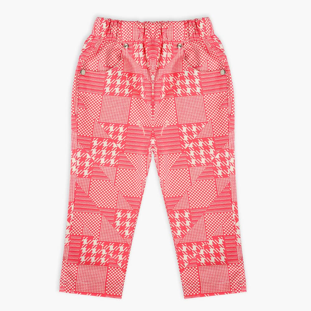 Girls Printed Pant - Dark Pink, Girls Pants & Capri, Chase Value, Chase Value