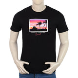 Eminent Men's Round Neck Half Sleeves Printed T-Shirt - Black, Men's T-Shirts & Polos, Eminent, Chase Value