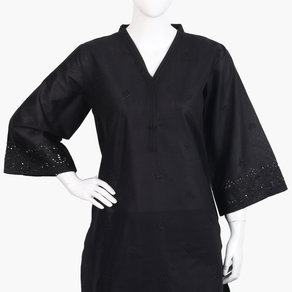 Women's Embroidered 2Pcs Suit - Black, Women Shalwar Suits, Chase Value, Chase Value
