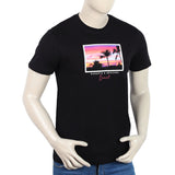 Eminent Men's Round Neck Half Sleeves Printed T-Shirt - Black, Men's T-Shirts & Polos, Eminent, Chase Value