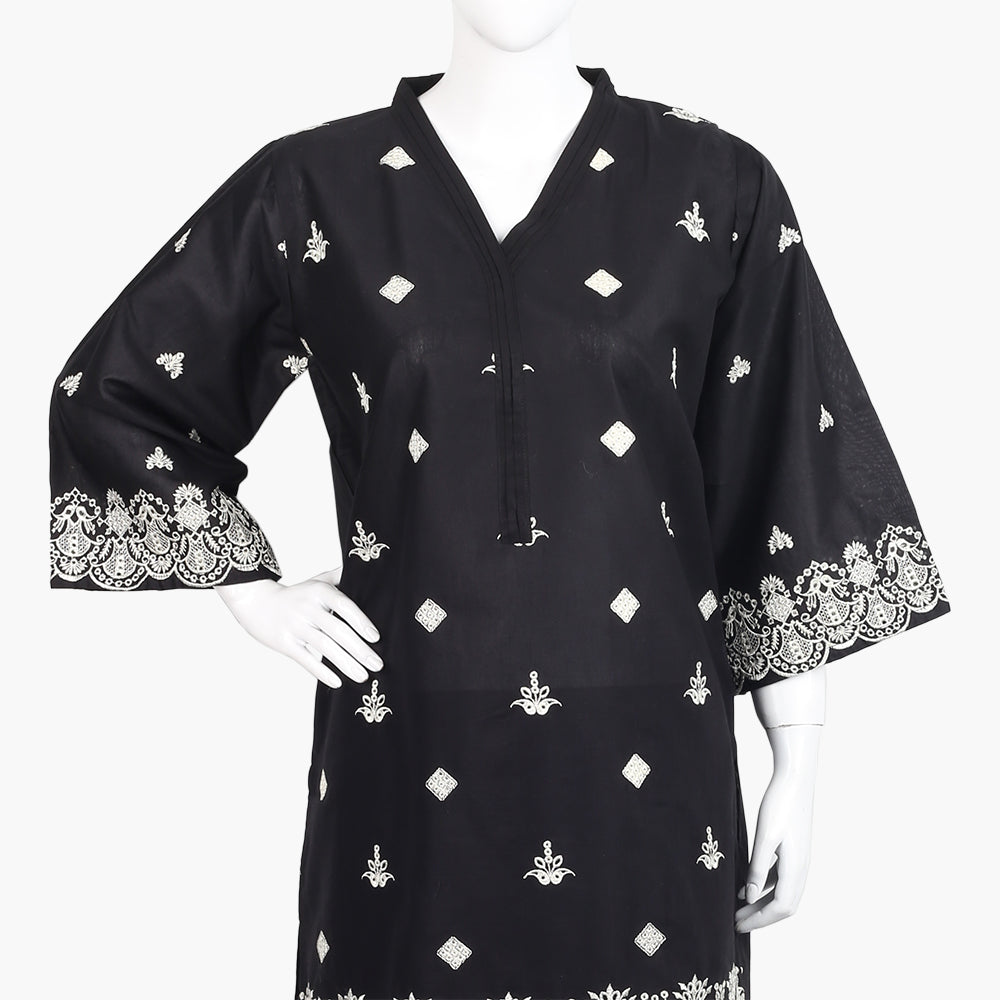 Women's Embroidered 2Pcs Suit - Black, Women Shalwar Suits, Chase Value, Chase Value