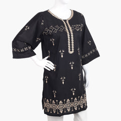 Women's Embroidered Kurti - Gold & Black, Women Ready Kurtis, Chase Value, Chase Value