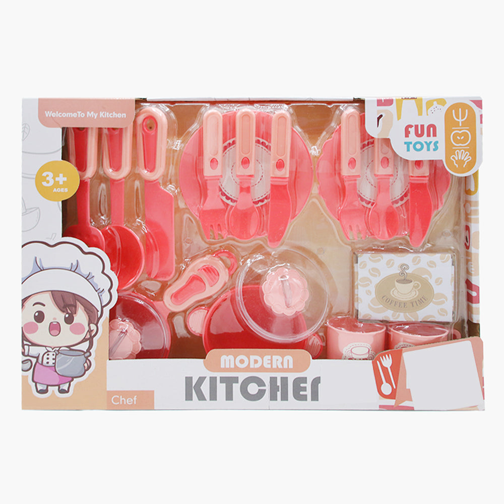 Kitchen Toy Set - Dark Pink, Kids Cosmetic & Kitchen Sets, Chase Value, Chase Value