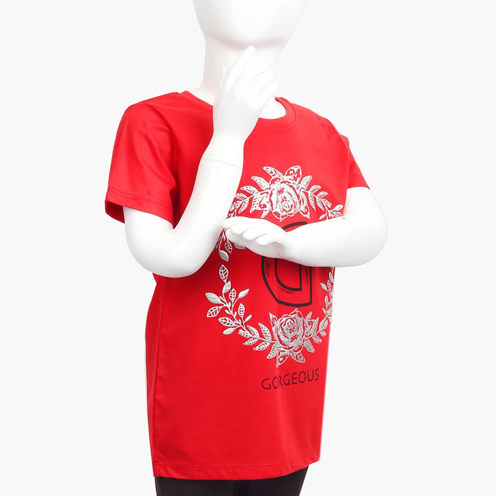 Girls T-Shirt - Red, Girls T-Shirts, Chase Value, Chase Value