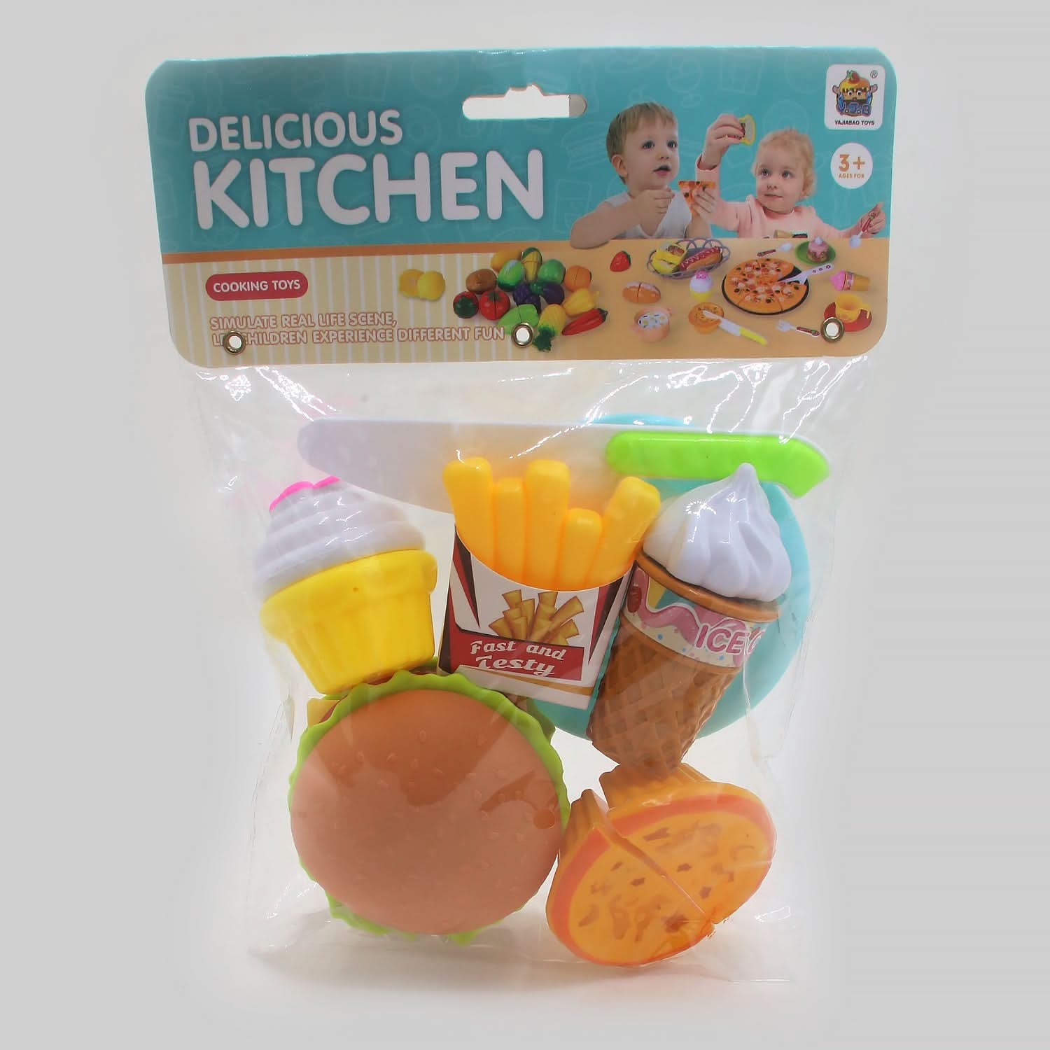 Food Toy Set For Kids Pretend Play Fast Food sets - Multi Color, Kids Cosmetic & Kitchen Sets, Chase Value, Chase Value
