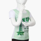Girls Azadi T-Shirt - Green, Girls T-Shirts, Chase Value, Chase Value