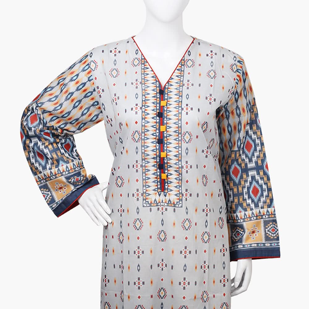 Women's Digital Printed Kurti - Grey, Women Ready Kurtis, Chase Value, Chase Value