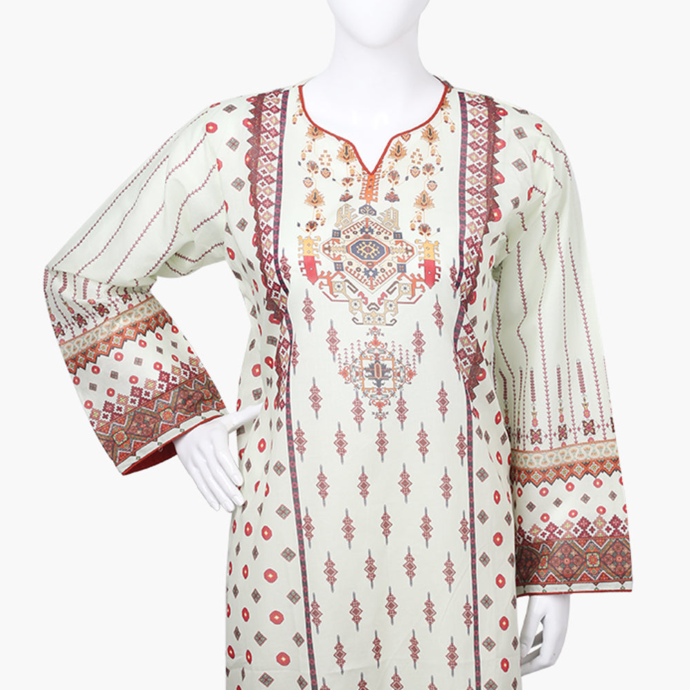 Women's Digital Printed Kurti - Light Green, Women Ready Kurtis, Chase Value, Chase Value