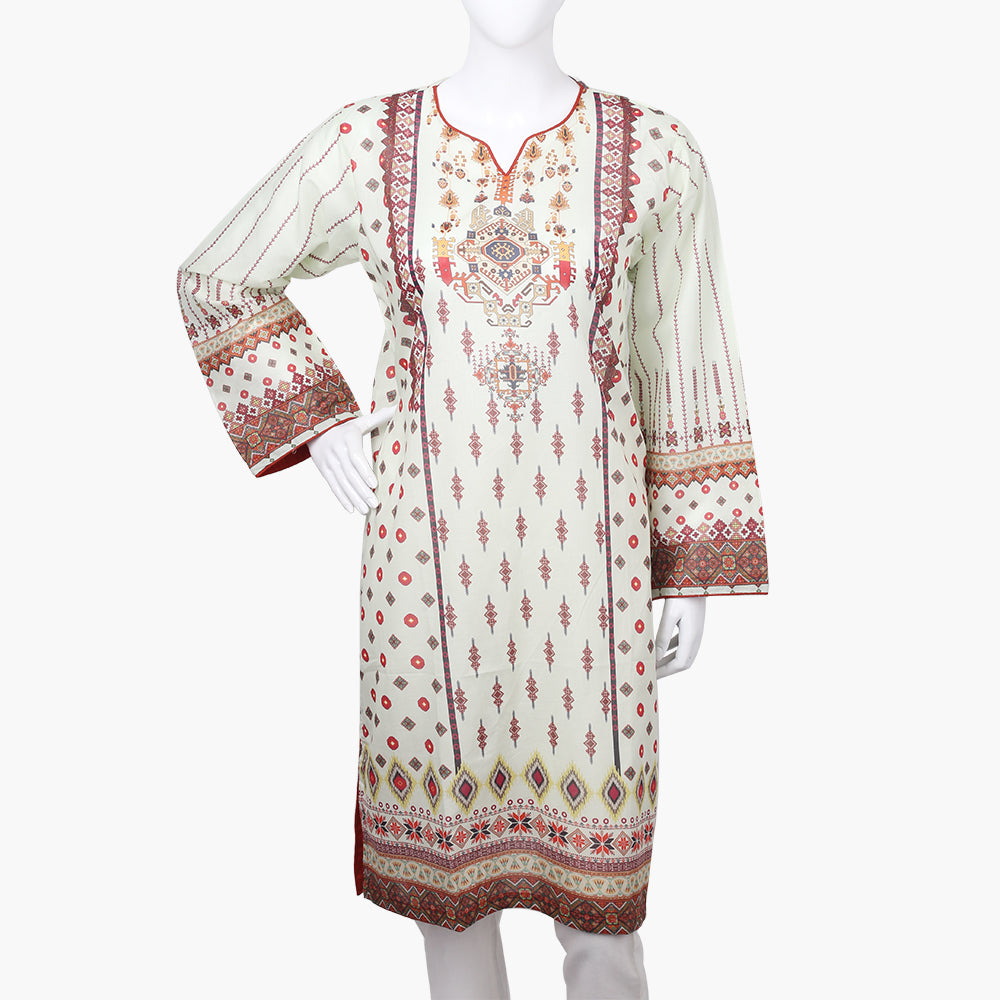 Women's Digital Printed Kurti - Light Green, Women Ready Kurtis, Chase Value, Chase Value