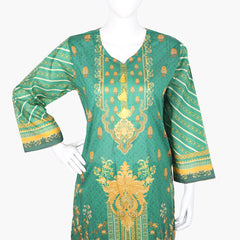 Women's Printed Lawn 3Pcs Suit - Green, Women Shalwar Suits, Chase Value, Chase Value