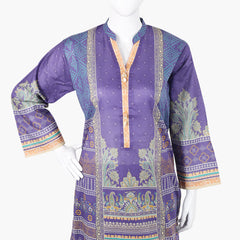 Women's Printed Lawn 3Pcs Suit - Purple, Women Shalwar Suits, Chase Value, Chase Value