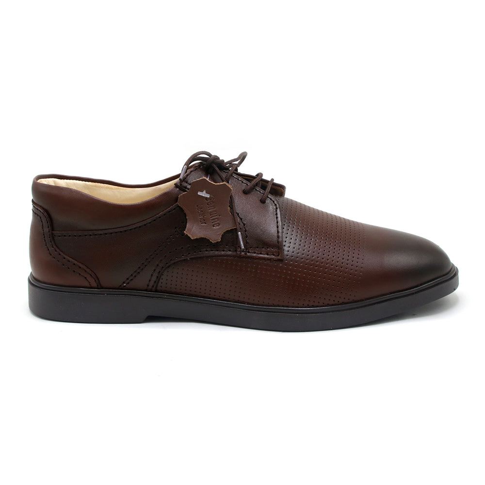 Eminent Business Formal Breathable Leather Lace-up Shoe - Brown, Men's Formal Shoes, Eminent, Chase Value