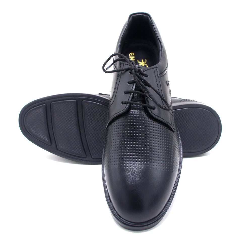 Eminent Business Formal Breathable Leather Lace-up Shoe - Black, Men's Formal Shoes, Eminent, Chase Value
