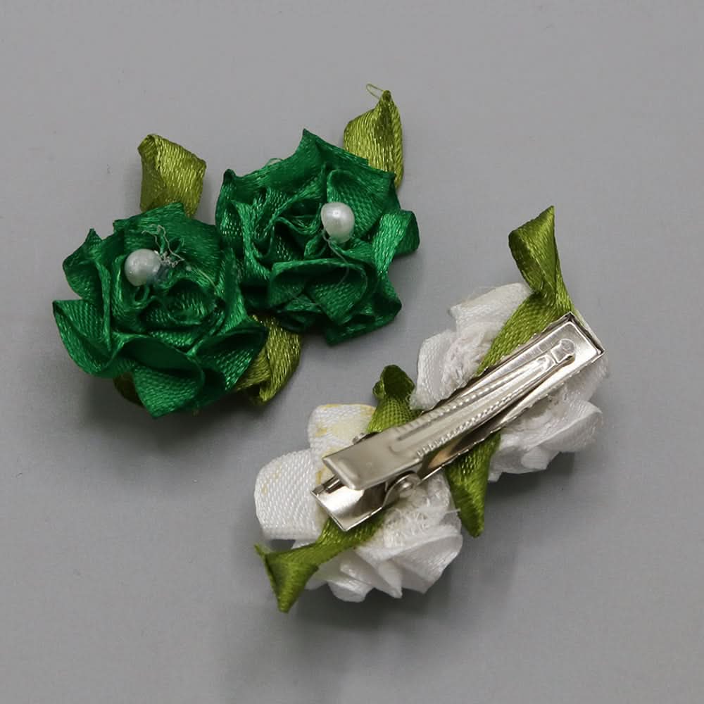 Girls Azadi Hair Clip 2 Pcs - Green, Girls Hair Accessories, Chase Value, Chase Value